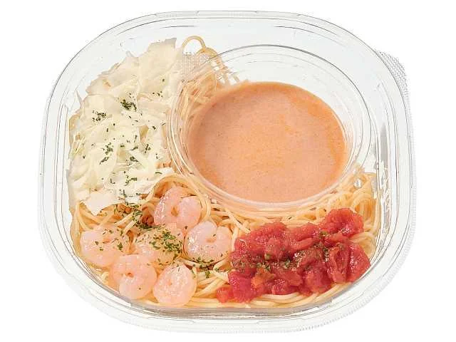 冷製パスタ海老のトマトクリーム