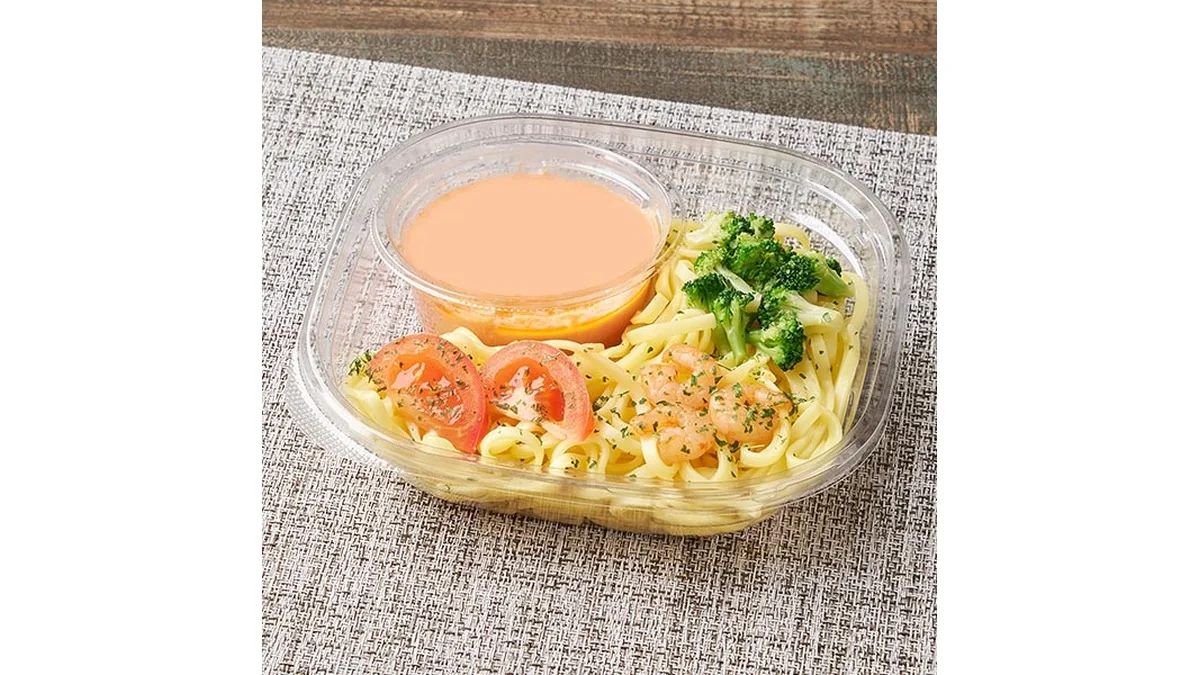 冷たい生パスタ　海老のトマトクリーム