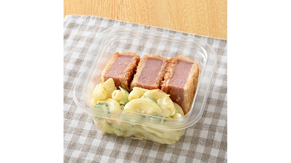 厚切りハムカツ&マカロニサラダ