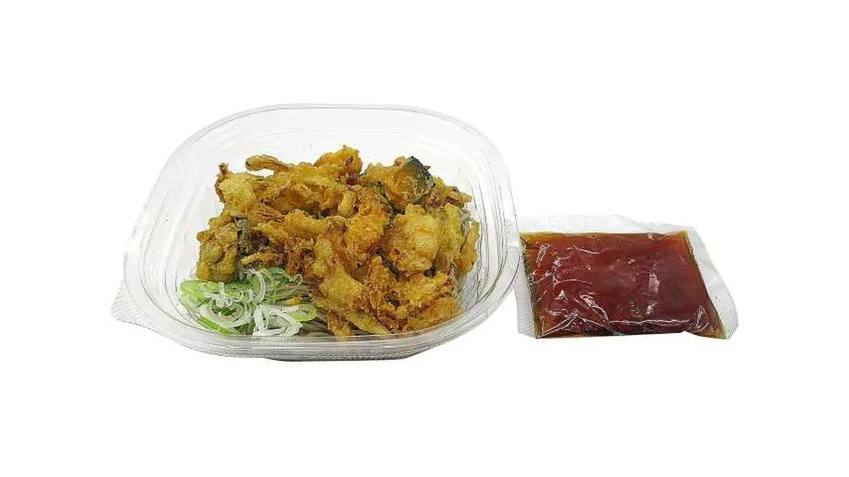 さつまいもとかぼちゃの冷しバラ天そば