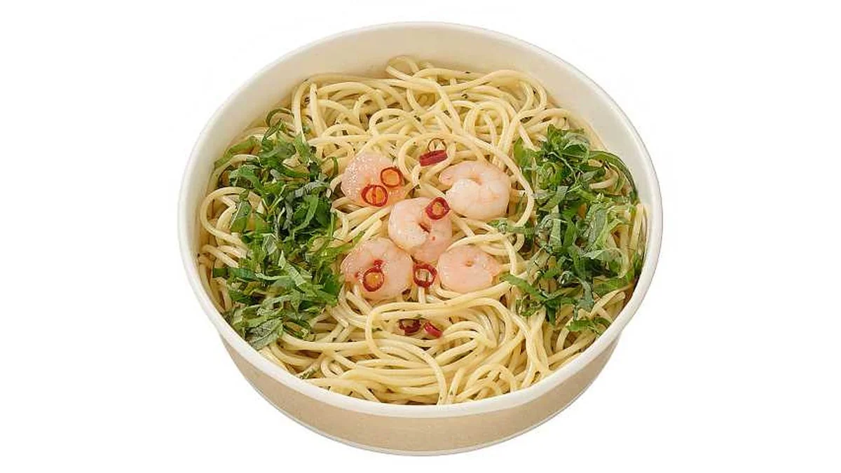 海老と大葉のペペロンチーノ