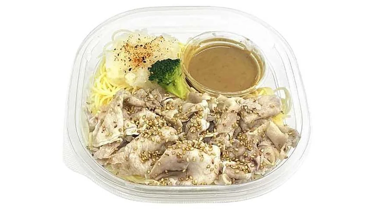 豚しゃぶと胡麻ぽん酢の和風おろし冷製パスタ