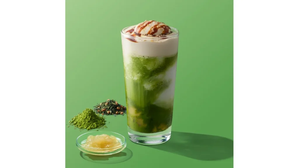 煎茶抹茶 ティー フラペチーノ® わらび餅入り