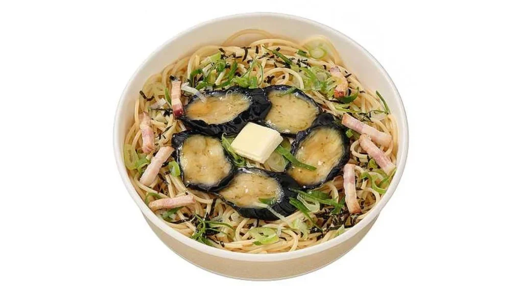 ナスとベーコンのバター醤油パスタ