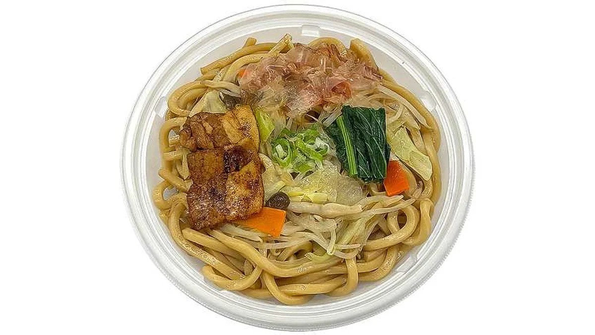五目具材の焼うどん醤油味