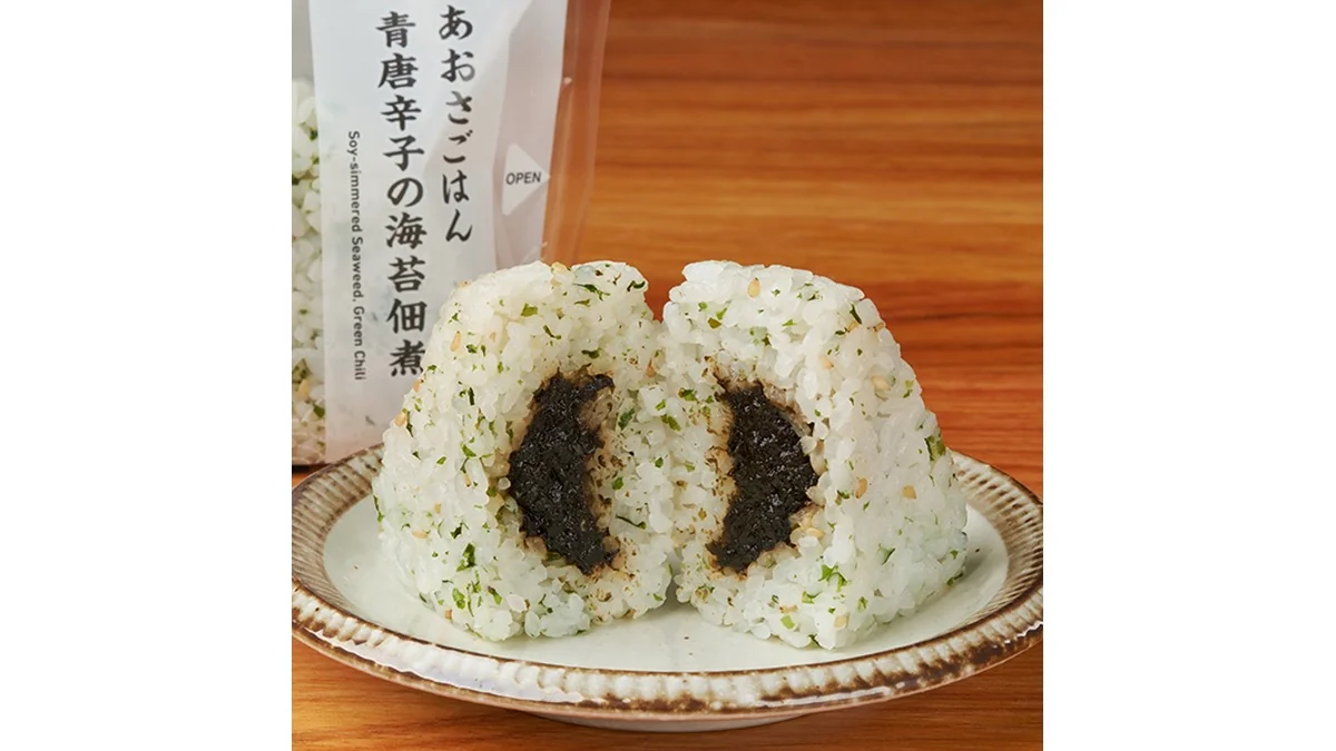 あおさごはん　青唐辛子の海苔佃煮おむすび