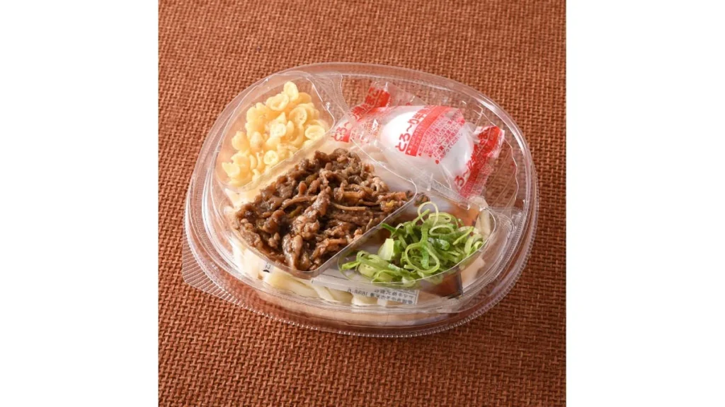【関西】半熟玉子入り冷し肉ぶっかけうどん