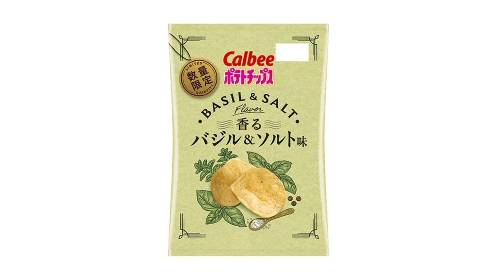 カルビー　ポテトチップス　バジル&ソルト味