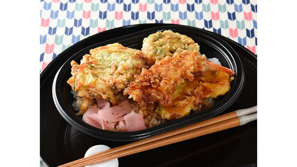 海老と野菜の天丼