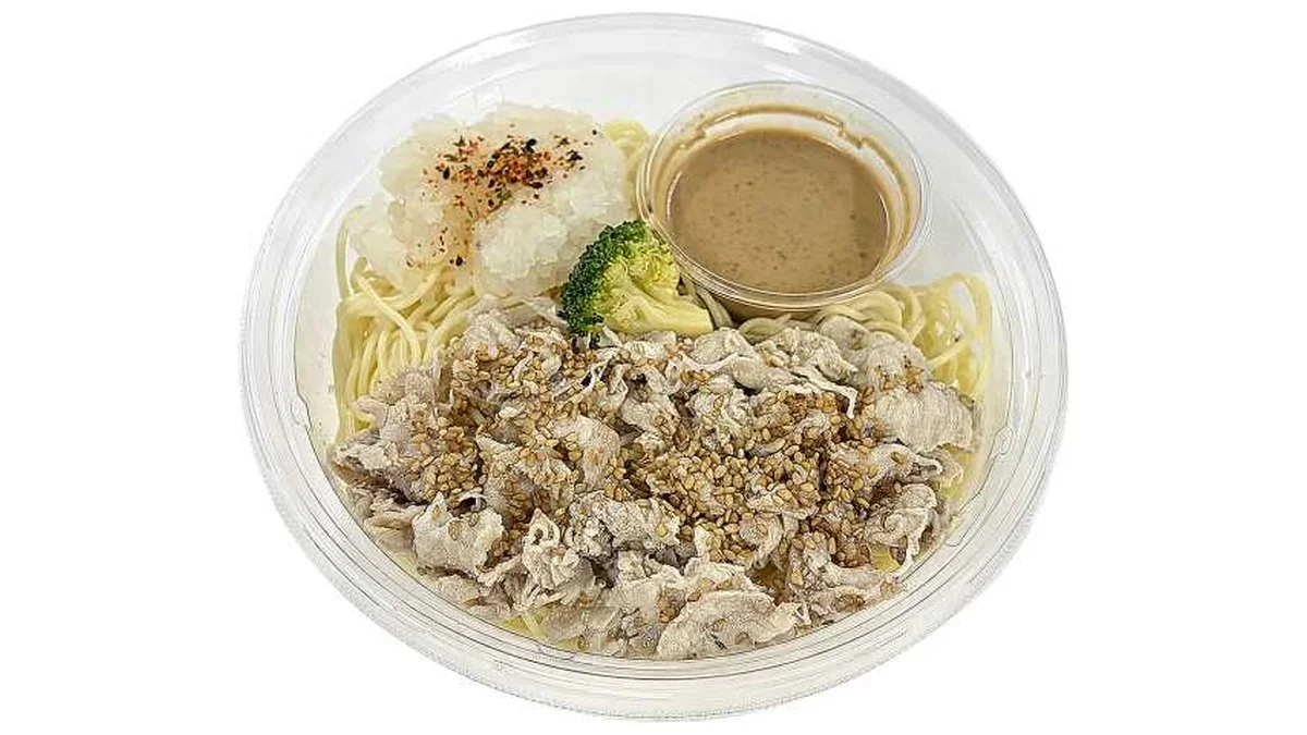 豚しゃぶと胡麻ぽん酢の和風おろし冷製パスタ