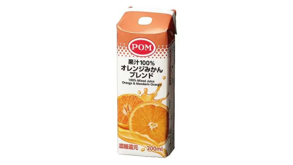 ＰＯＭ　果汁１００％　オレンジみかんブレンド　２００ｍｌ