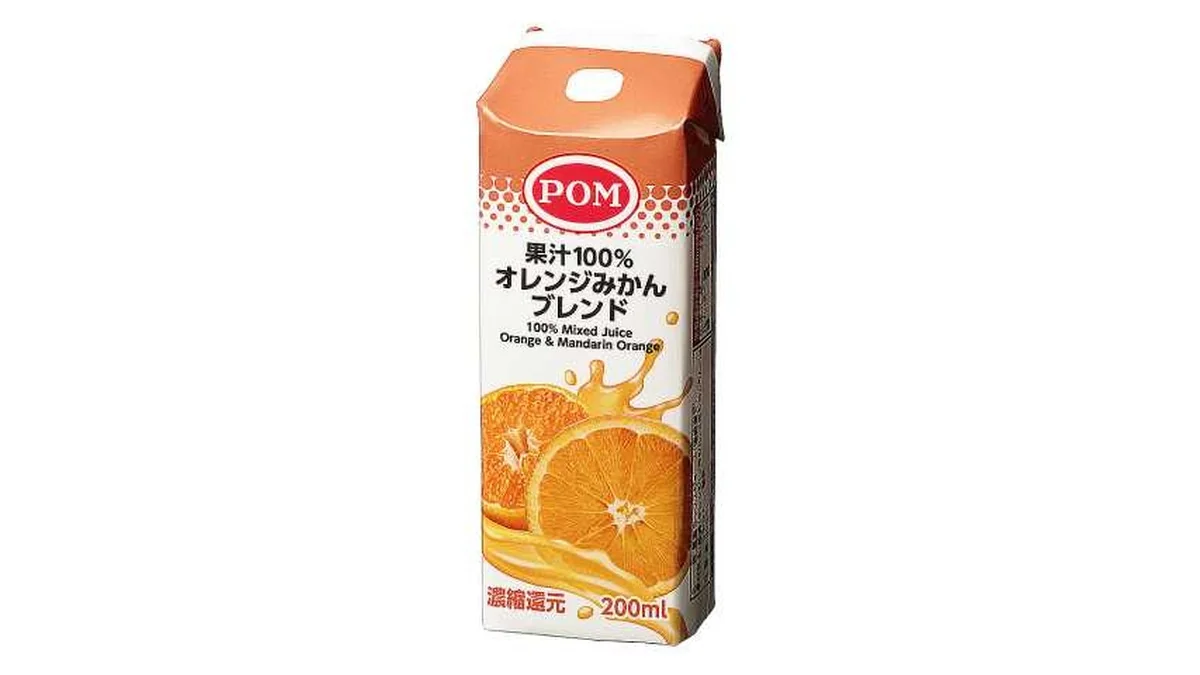ＰＯＭ　果汁１００％　オレンジみかんブレンド　２００ｍｌ