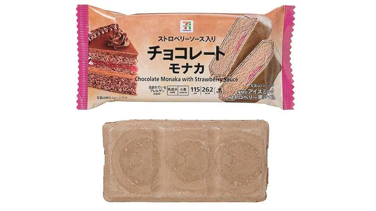 ７プレミアム　ストロベリーソース入りチョコレートモナカ