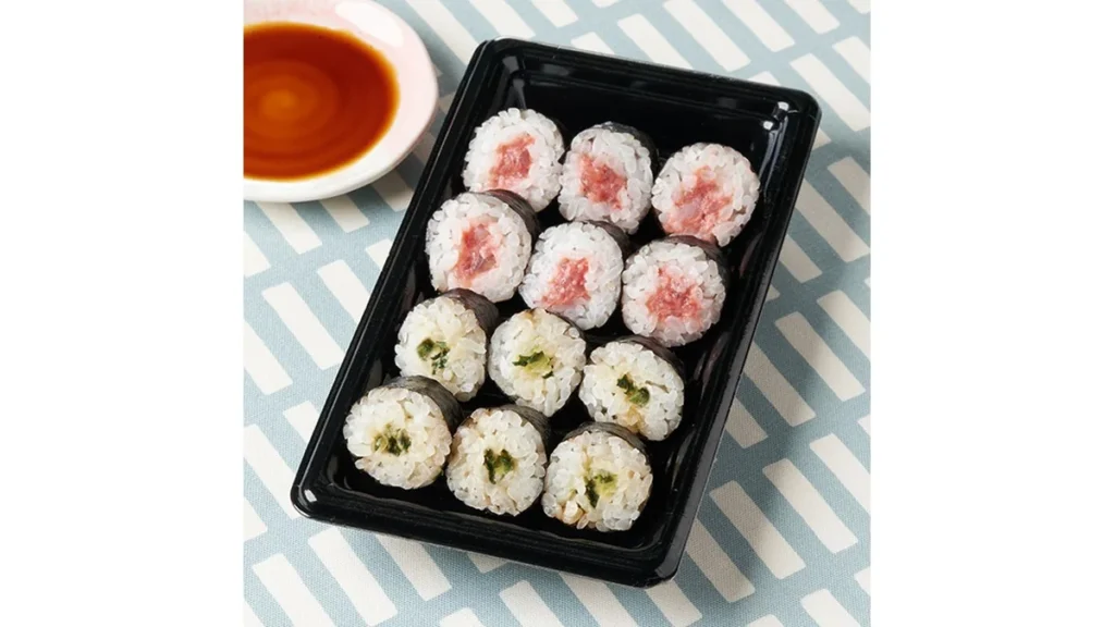 ねぎとろ細巻とわさび野沢菜細巻