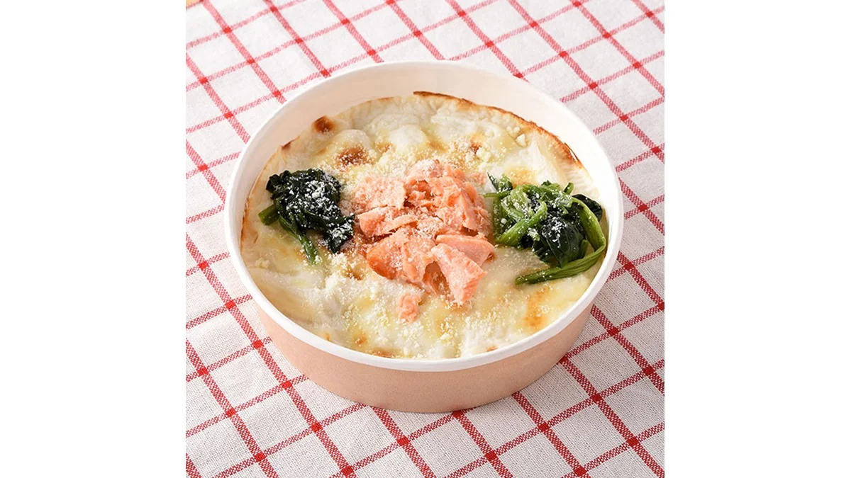 鮭とほうれん草のクリームグラタン