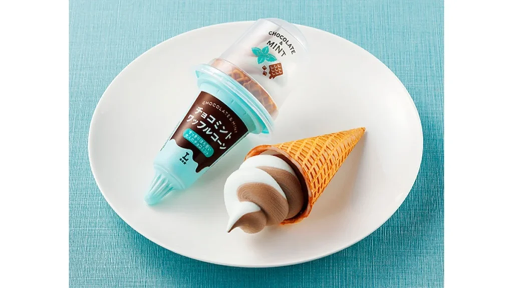 チョコミントワッフルコーン