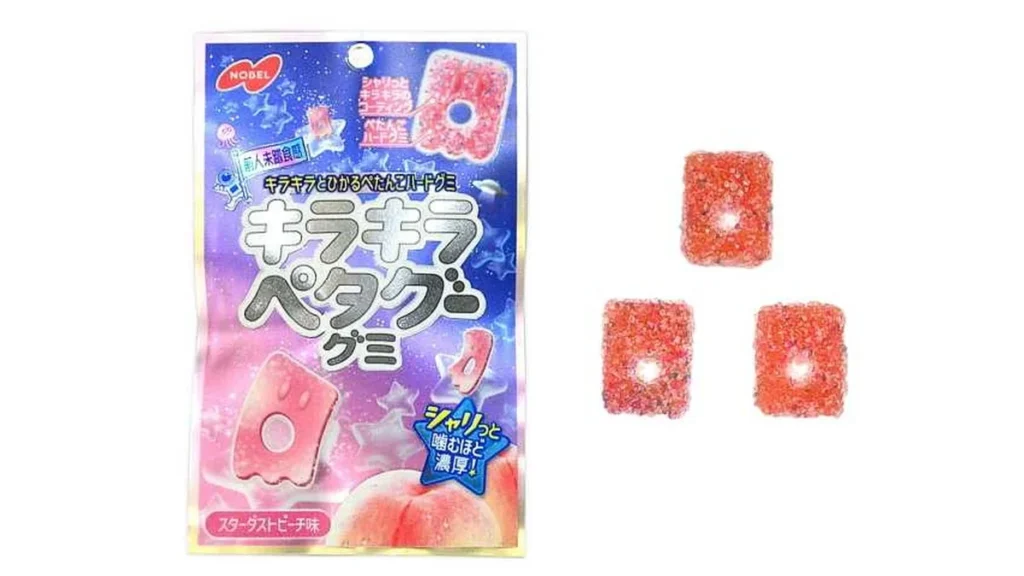 ノーベル製菓　キラキラペタグーグミ　スターダストピーチ味